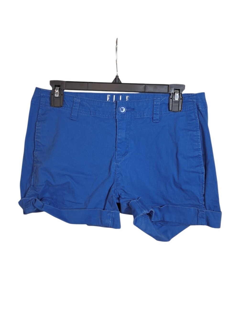 ELLE Chino Blue Rolled Cuff Stretch Casual Shorts - Size 6